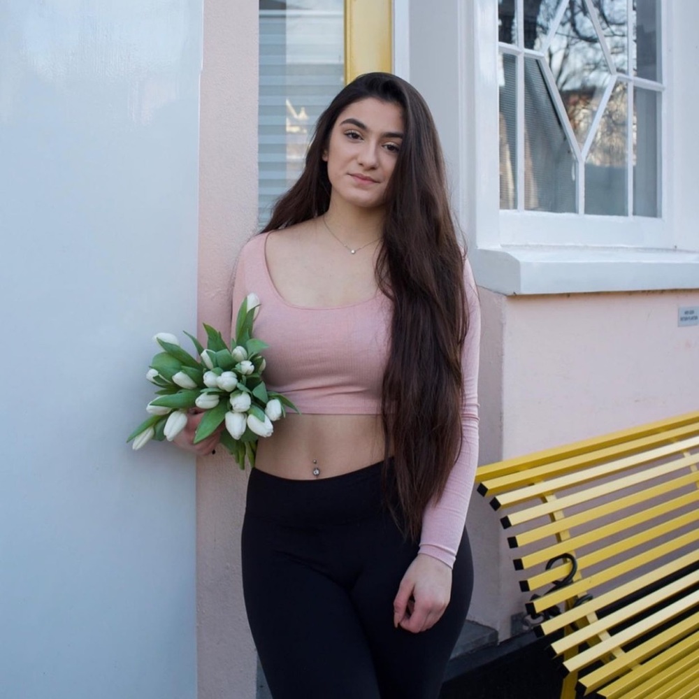Pink Long Sleeve Crop Top